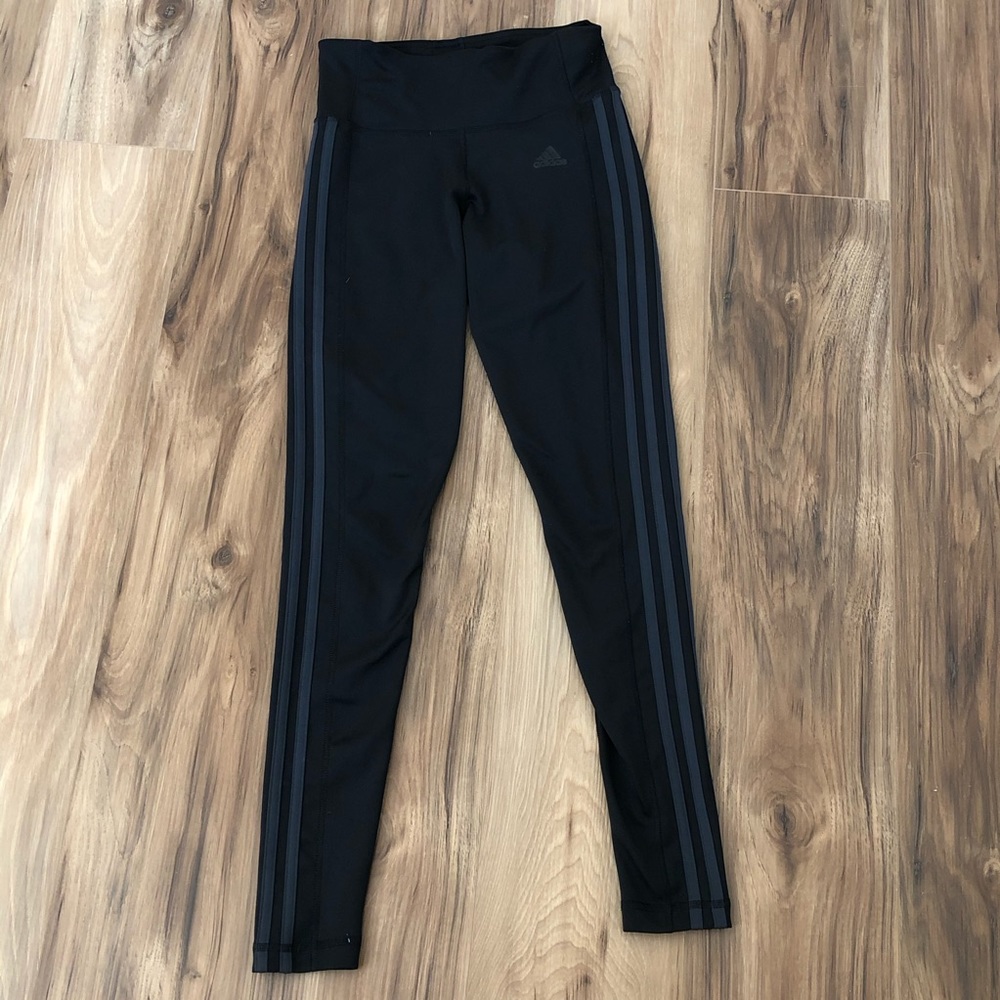 black and grey women’s adidas workout leggings :)